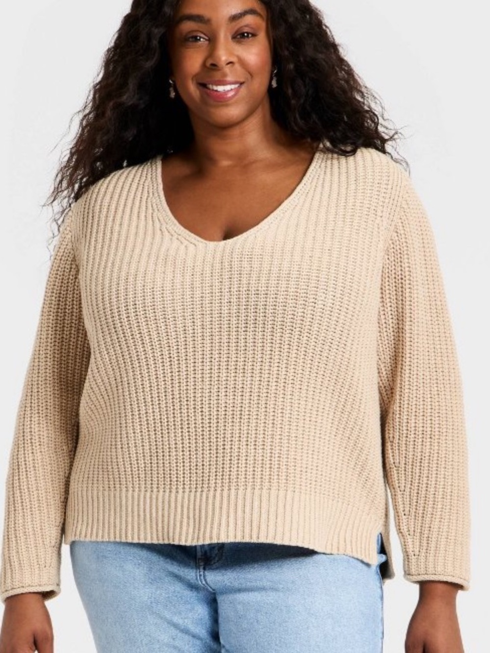 Women's Wide V-Neck Pullover Sweater - Universal Thread